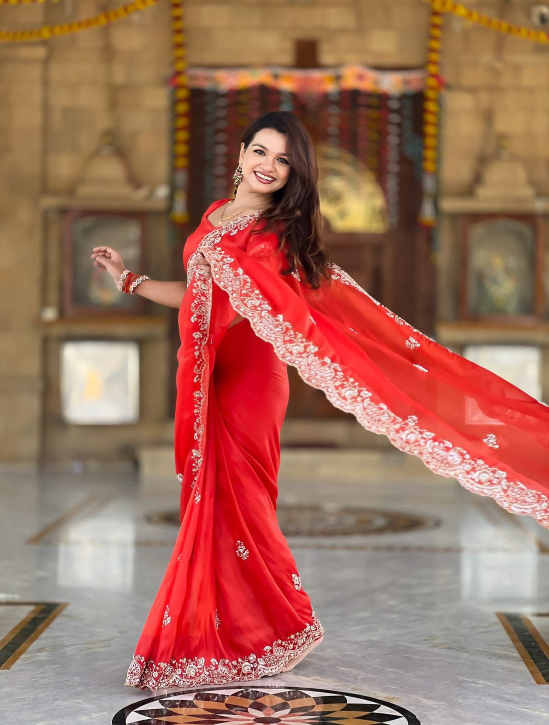 Premium Designer Saree  Premium Soft Tissue Fabric and with blouse