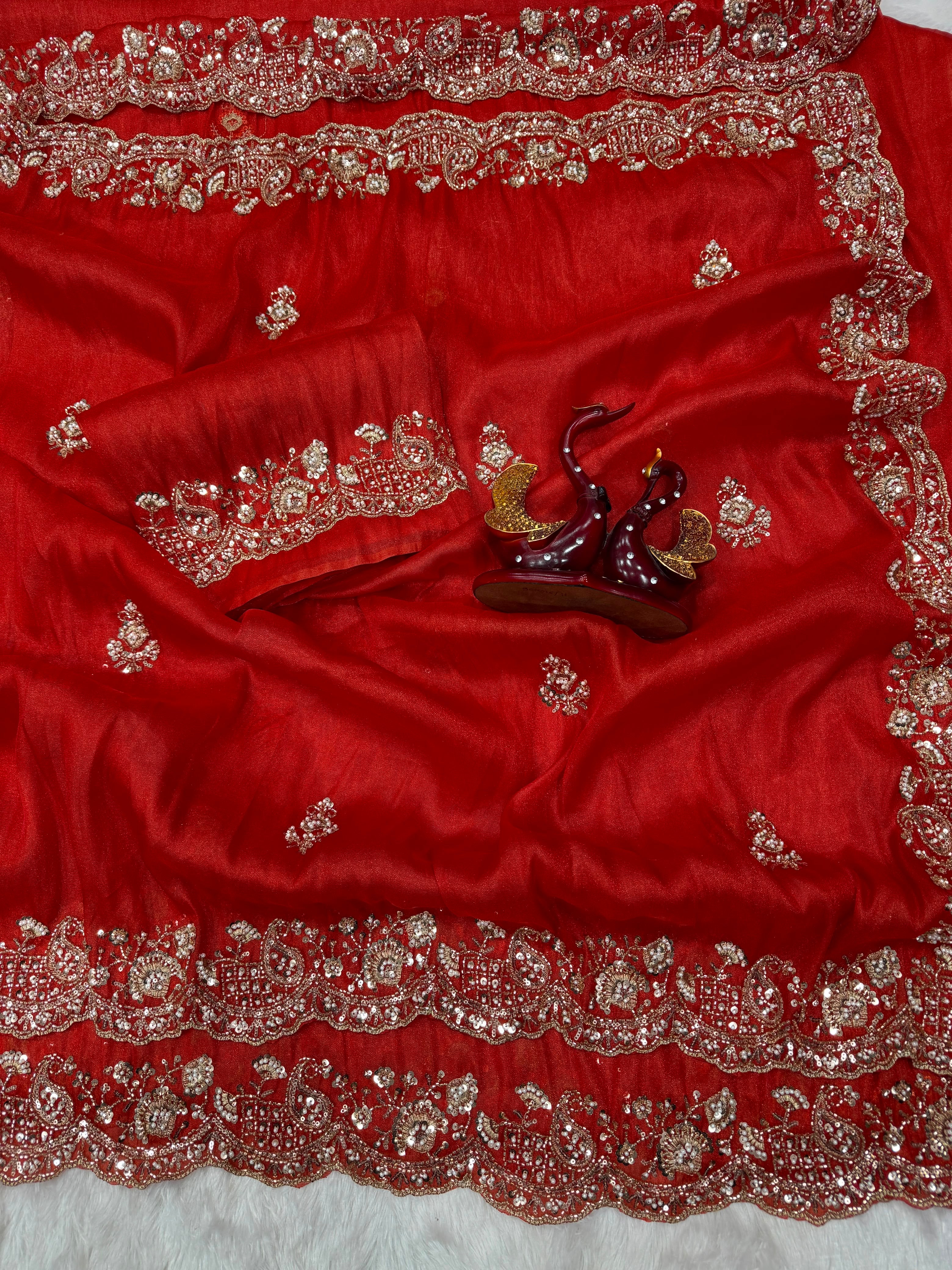 Premium Designer Saree  Premium Soft Tissue Fabric and with blouse