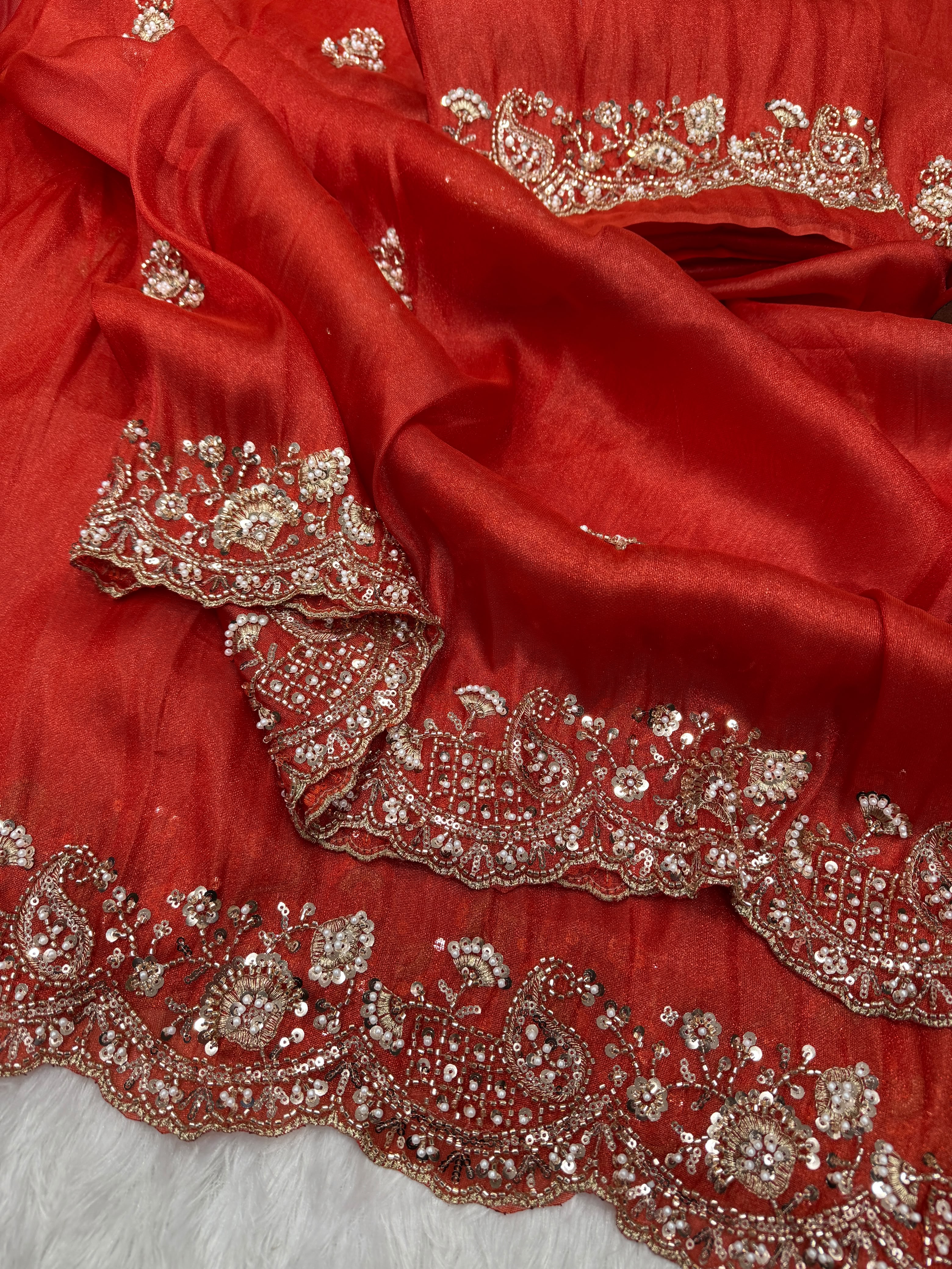 Premium Designer Saree  Premium Soft Tissue Fabric and with blouse