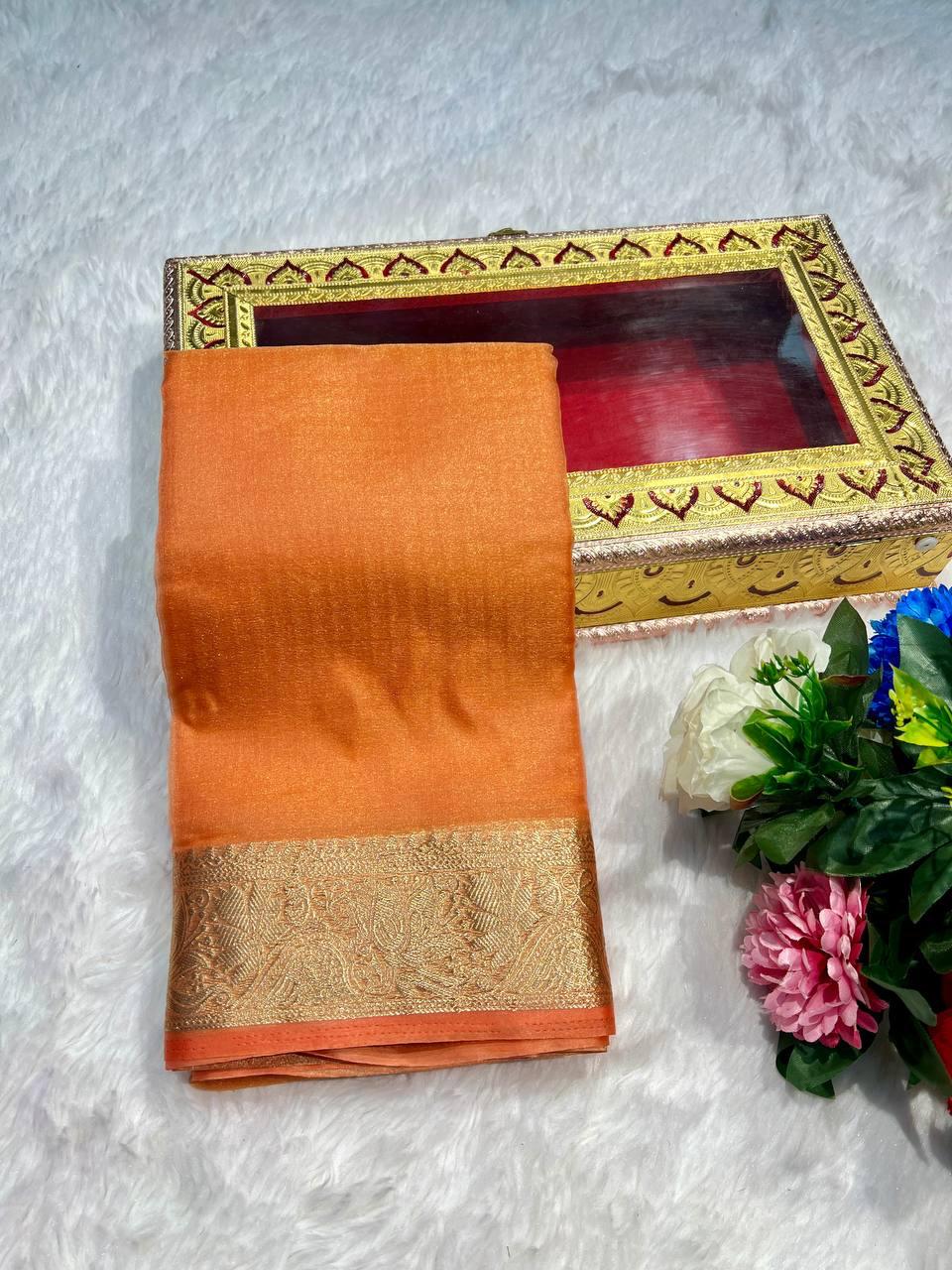 Premium Tissue Viscose Organza Saree Collection