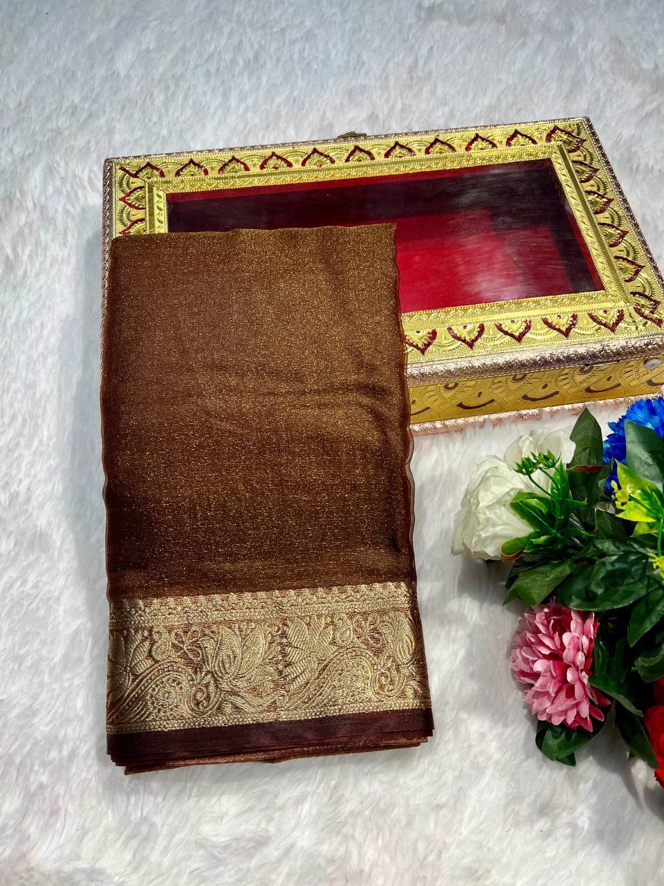 Premium Tissue Viscose Organza Saree Collection