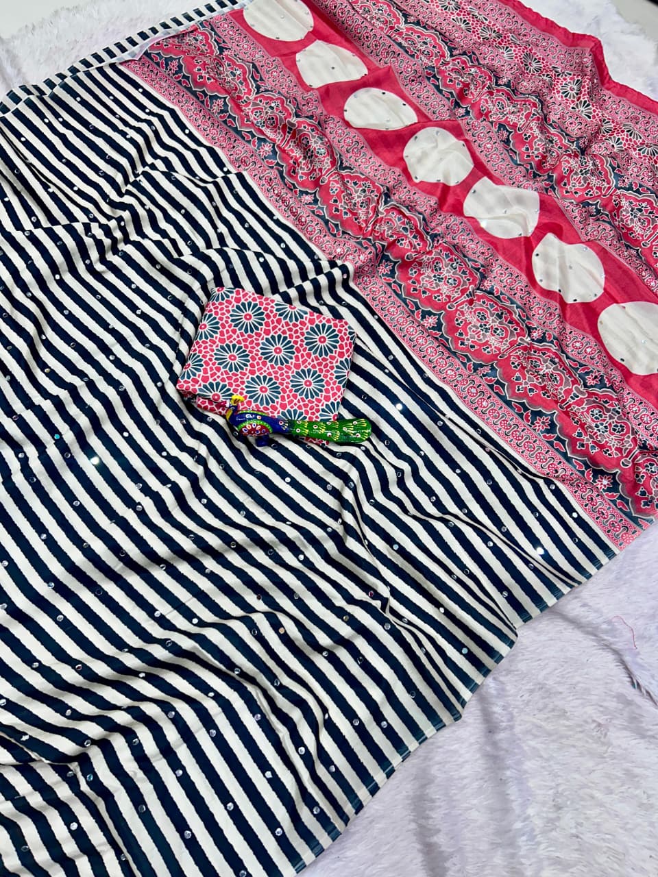 NEW ARRIVAL PURE MODAL SILK AJRAKH DIGITAL PRINT SAREE