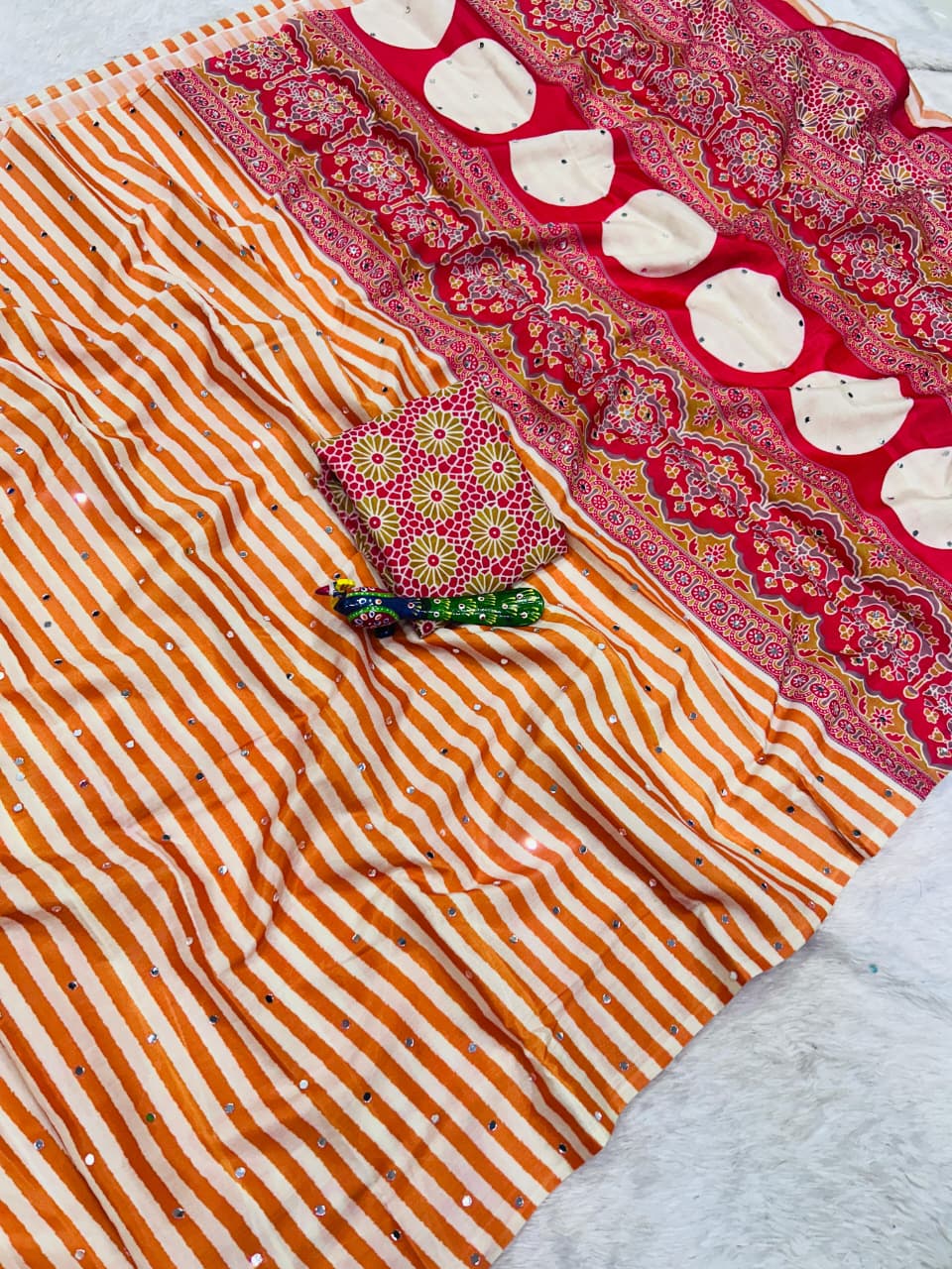 NEW ARRIVAL PURE MODAL SILK AJRAKH DIGITAL PRINT SAREE