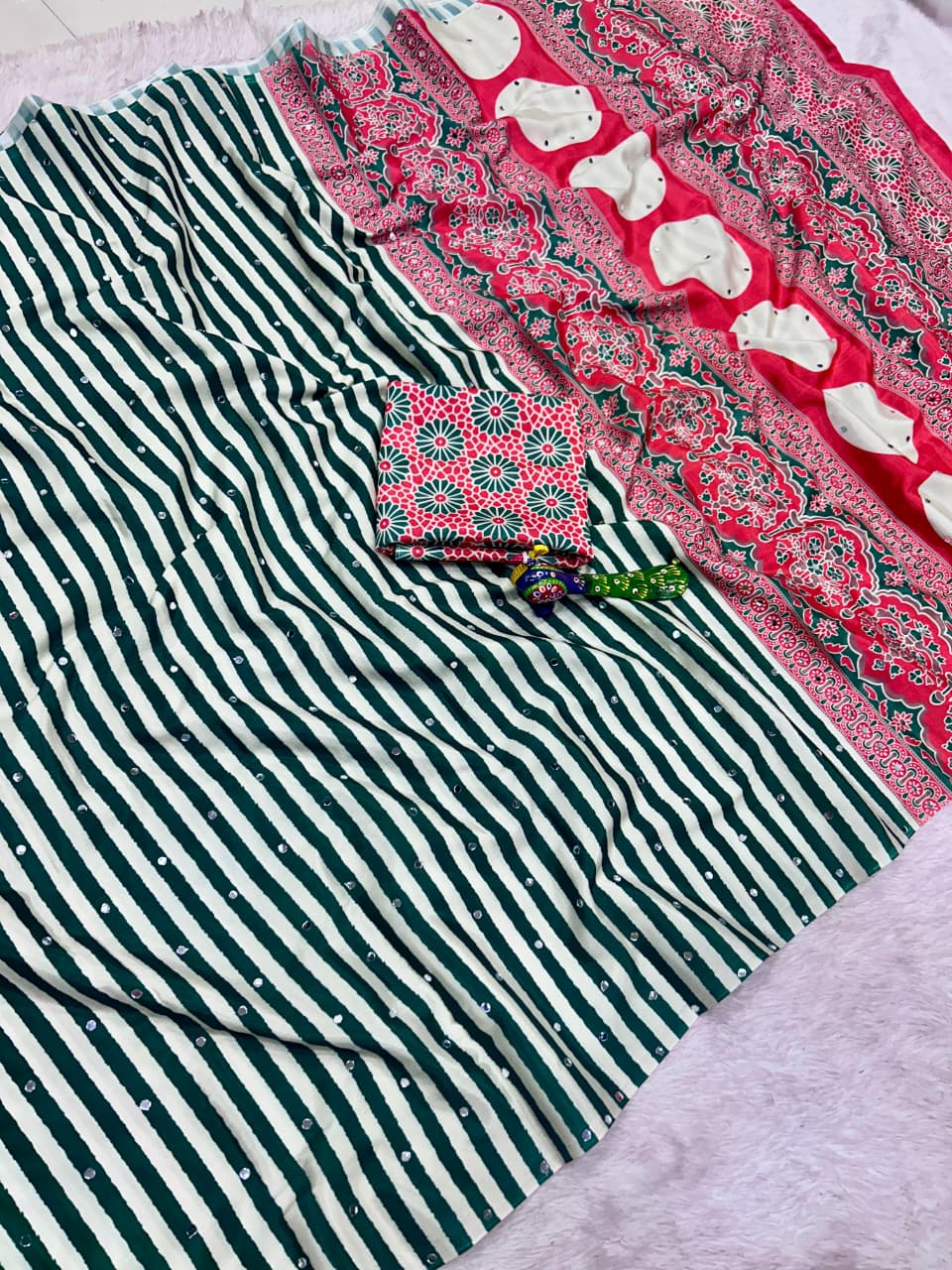 NEW ARRIVAL PURE MODAL SILK AJRAKH DIGITAL PRINT SAREE
