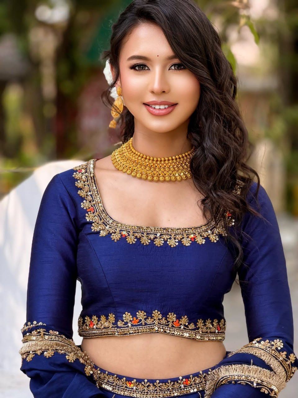 LUXURY CHINON EMBROIDERED LEHENGA WITH DESIGNER DUPATTA