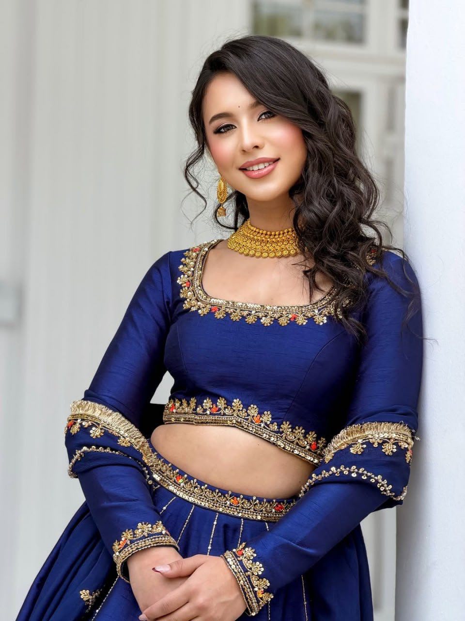 LUXURY CHINON EMBROIDERED LEHENGA WITH DESIGNER DUPATTA