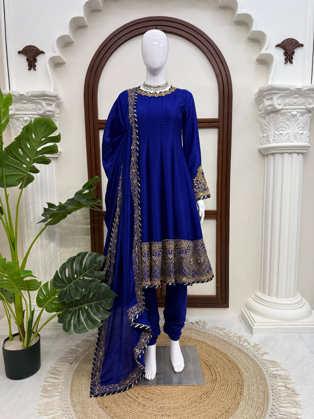 FESTIVE WEAR PREMIUM CHINON ANARKALI SUIT SET