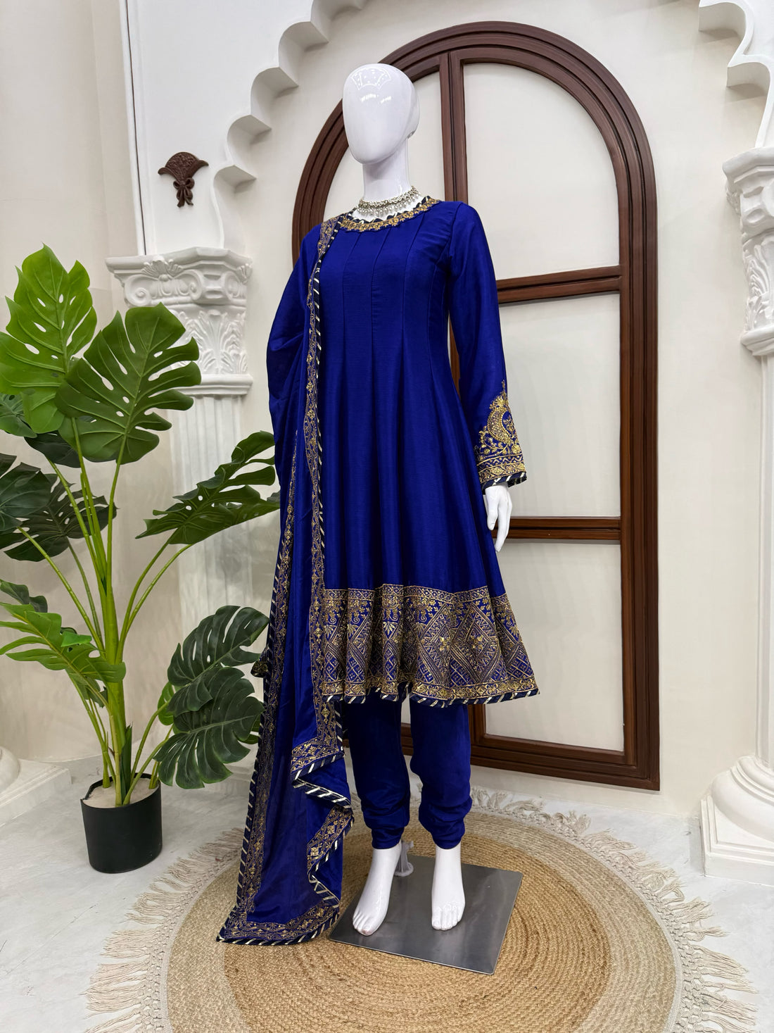 FESTIVE WEAR PREMIUM CHINON ANARKALI SUIT SET