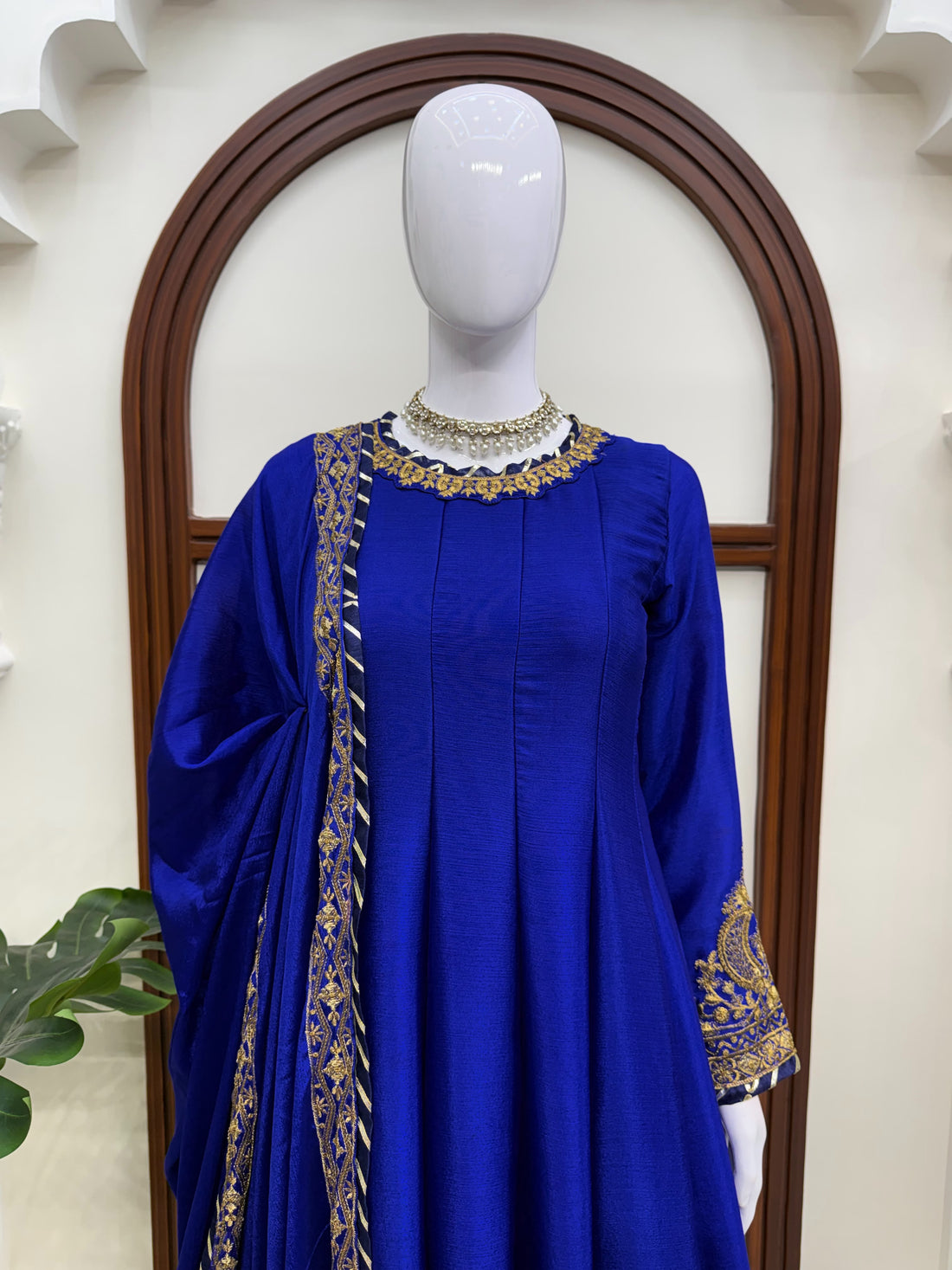 FESTIVE WEAR PREMIUM CHINON ANARKALI SUIT SET