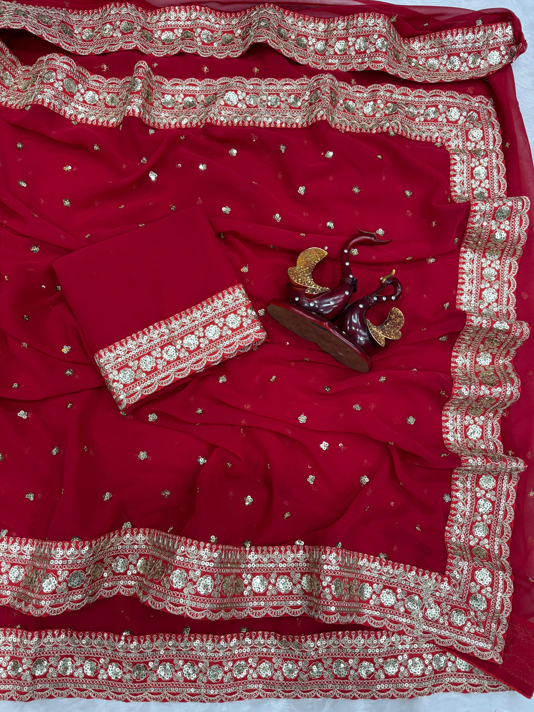 Premium Pure Georgette Embroidered Designer Saree