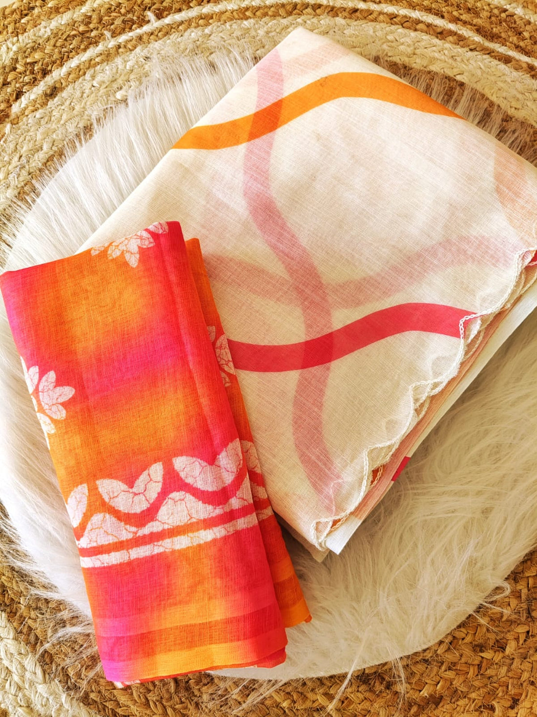 Premium Lehariya Digital Print Linen Saree