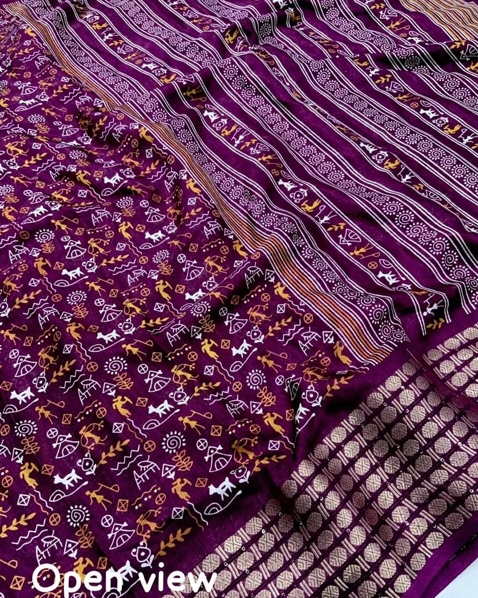 Premium Soft Dola Silk Kalamkari Designer Saree