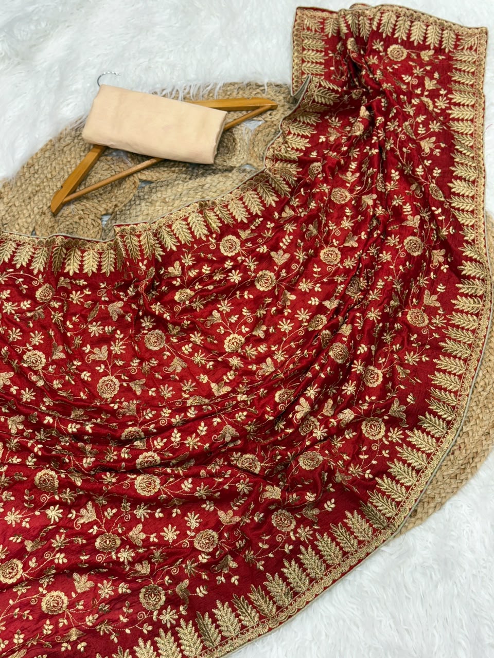 Premium Vichitra Silk Designer Wedding Saree