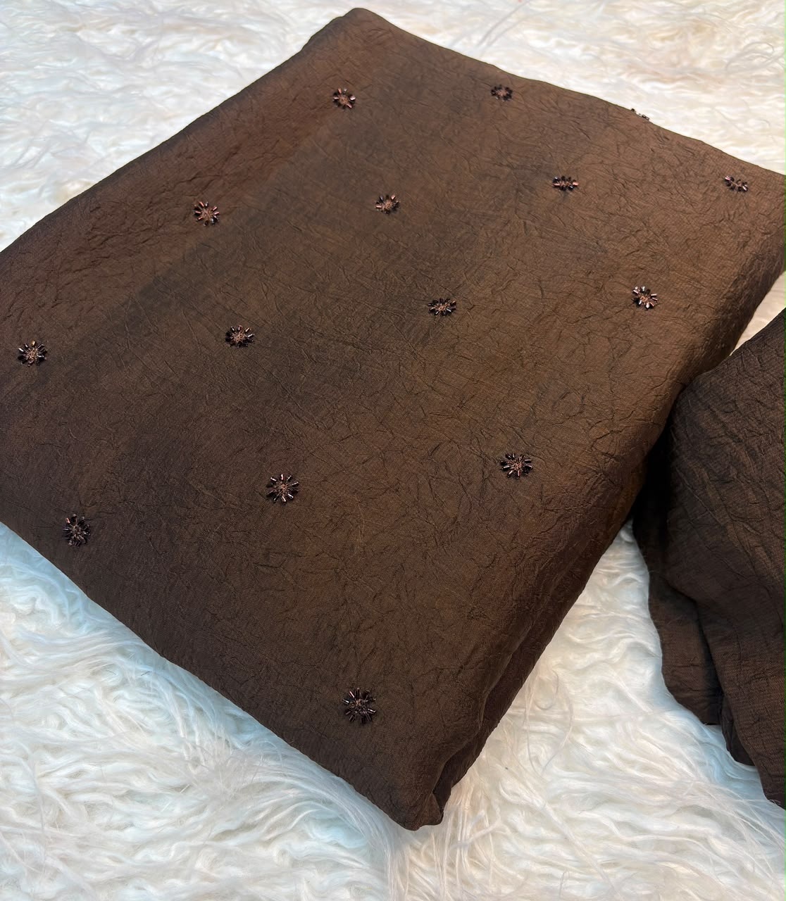 Trending Coffee Crush Beads Saree