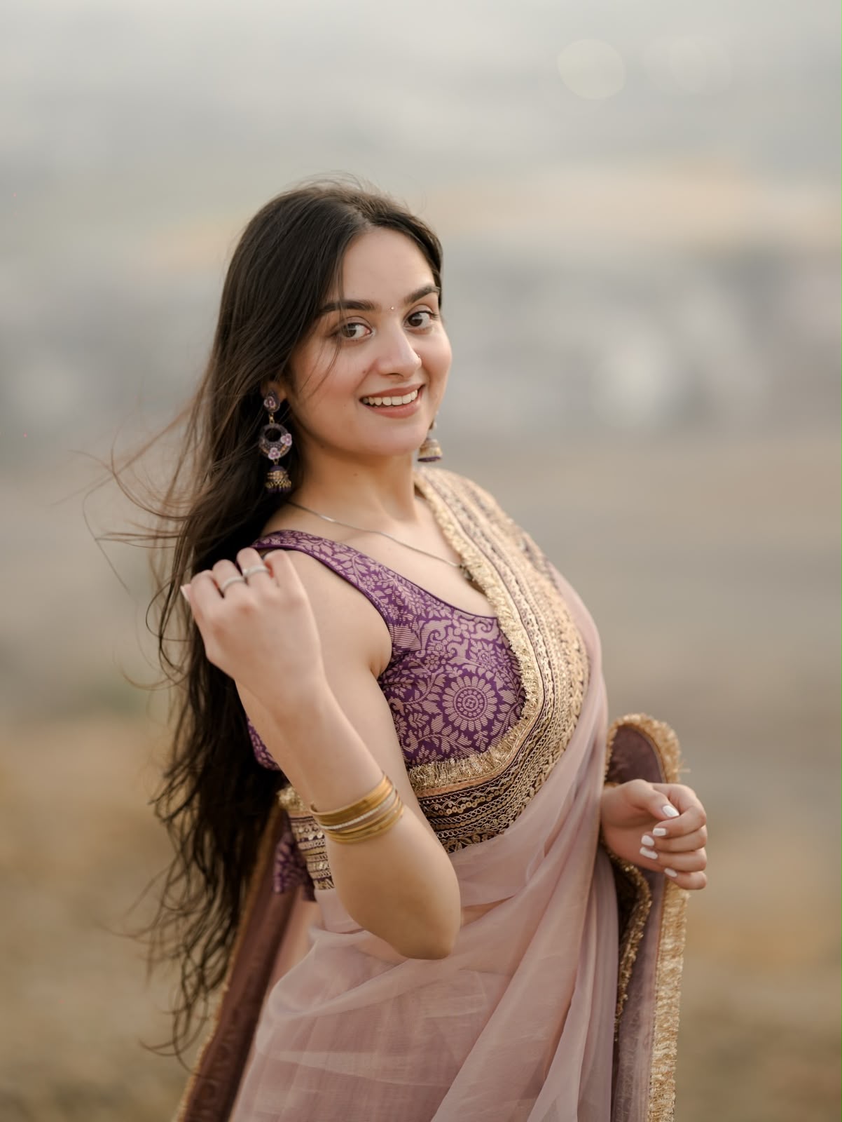Premium Soft Twill Net Saree with Sequins & Dori Embroidery