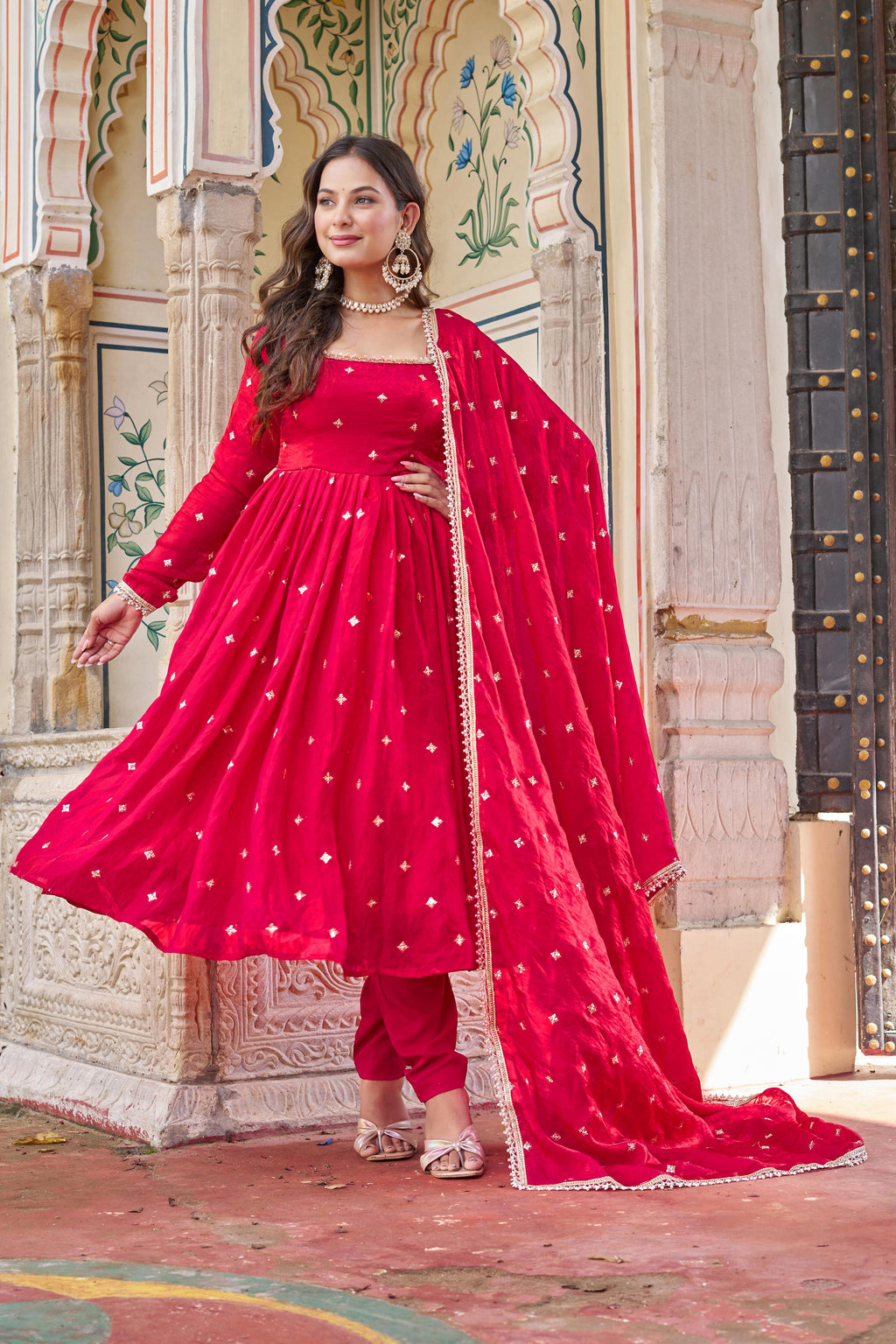 ✨ Premium Heavy Fendy Silk Embroidered Suit Set with Pent & Designer Dupatta ✨