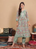 Women’s Cotton Kurta Set – Floral Print